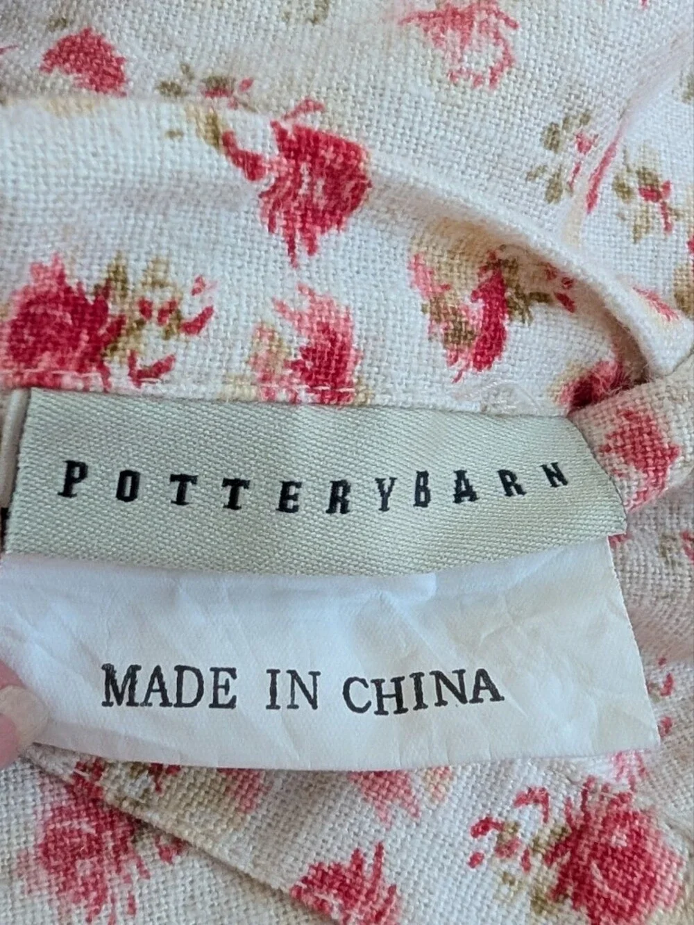 vintage POTTERY BARN linen blend striped Euro sham set